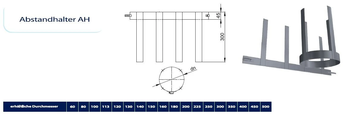 Kamin. - Schornsteinsanierung Abstandhalter DN 300 Mm 2 Kamin. - Schornsteinsanierung Abstandhalter DN 300 Mm – Bild 2