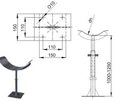 Bodenstütze Für Einwandige Edelstahlrohre Teleskopierbar 4 Bodenstütze Für Einwandige Edelstahlrohre Teleskopierbar – Bild 4