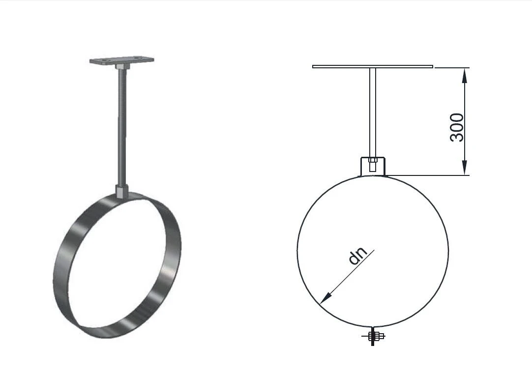 Deckenabhängung Für Einwandige Edelstahlrohre 2 Deckenabhängung Für Einwandige Edelstahlrohre – Bild 2