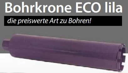 Diamant Bohrkrone ECO Lila Gelötet. Anschluss: 1¼“ UNC Nutzlänge: 400 Mm 1 Diamant Bohrkrone ECO Lila Gelötet. Anschluss: 1¼“ UNC Nutzlänge: 400 Mm