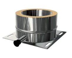 Edelstahlschornstein Grundplatte Universal Mit Kondensatablauf 3 Edelstahlschornstein Grundplatte Universal Mit Kondensatablauf – Bild 3