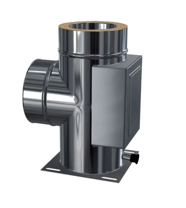 Edelstahlschornstein Kombibauteil Grundplatte Reinigung Und T-Anschluss 1 Edelstahlschornstein Kombibauteil Grundplatte Reinigung Und T-Anschluss