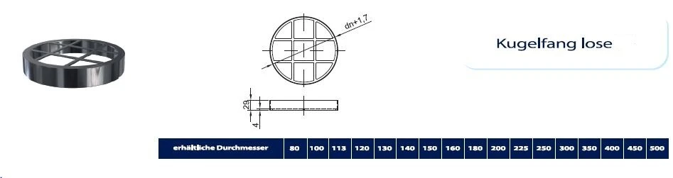 Kugelfang Für Ofen / Kamin Ø 113 - 300 Mm 2 Kugelfang Für Ofen / Kamin Ø 113 - 300 Mm – Bild 2
