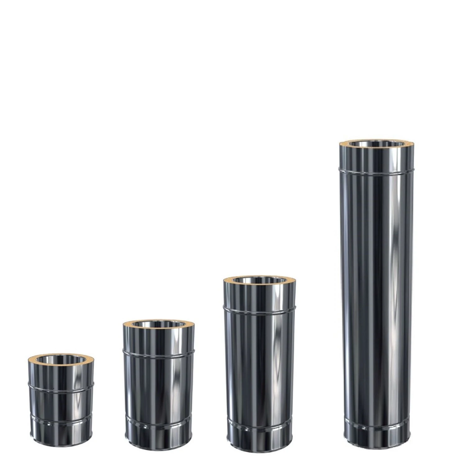 Edelstahlschornstein Längenelement DW 120 Doppelwandig 1 Edelstahlschornstein Längenelement DW 120 Doppelwandig