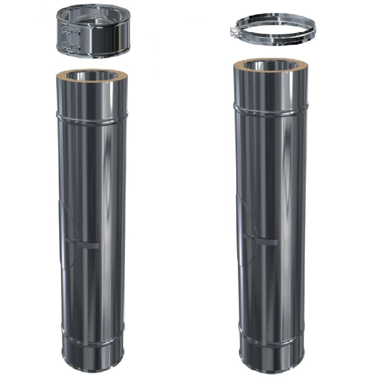 Edelstahlschornstein Längenelement DW Mit Revision ( Reinigung ) 1 Edelstahlschornstein Längenelement DW Mit Revision ( Reinigung )