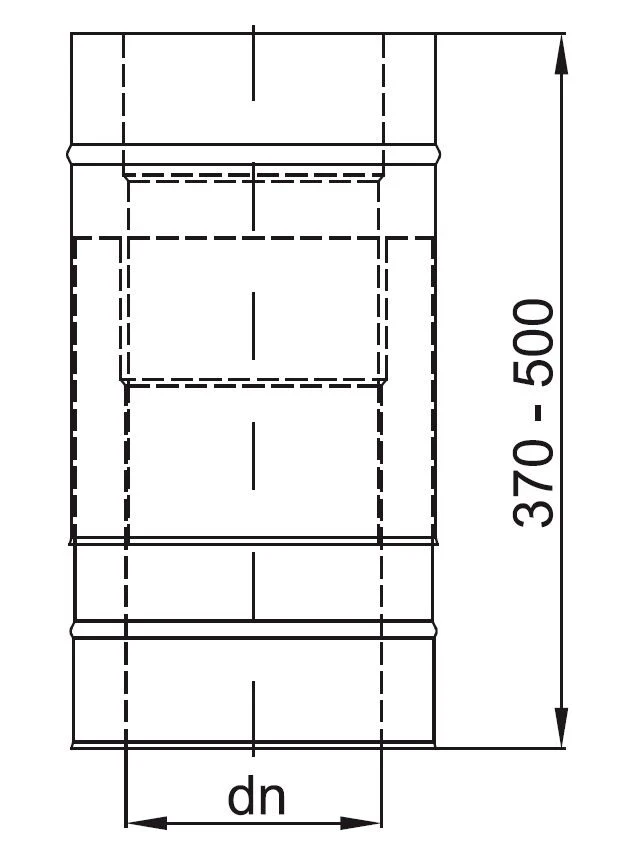 Edelstahlschornstein Längenelement DW Justierelement 370 - 500 Mm 2 Edelstahlschornstein Längenelement DW Justierelement 370 - 500 Mm – Bild 2