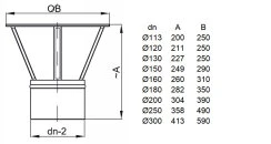 Edelstahlschornstein Einsteck Regenhaube Regenhut DW Standard 4 Edelstahlschornstein Einsteck Regenhaube Regenhut DW Standard – Bild 4
