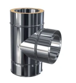 Edelstahlschornstein T-Anschluss 90 Grad Reduzierter Ausgang Wählbar