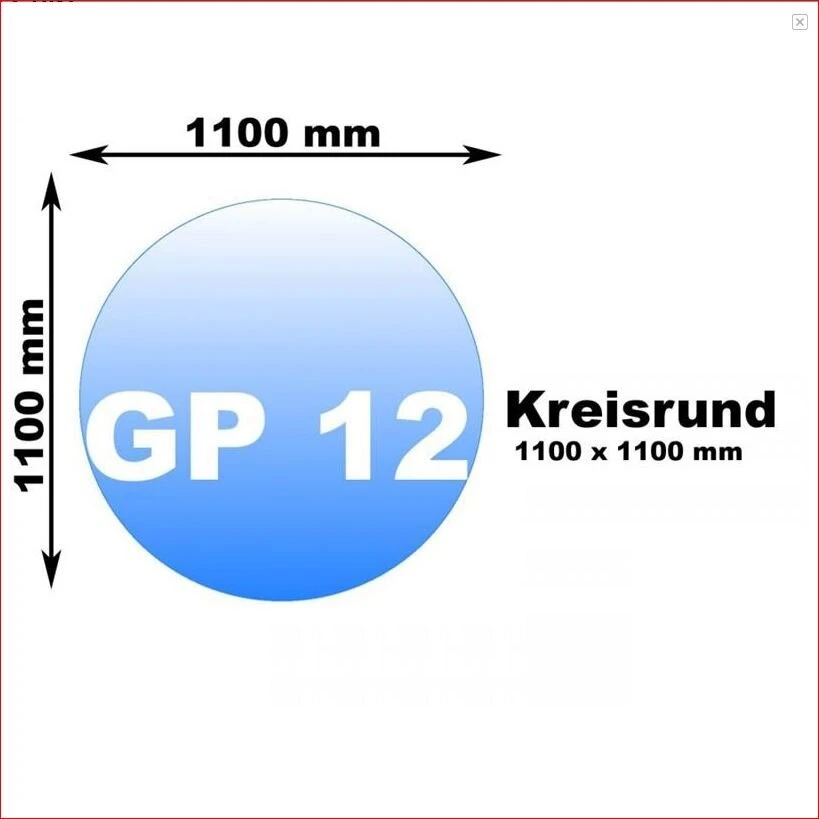 Glasbodenplatte Funkenschutz GP12 Kreis 1100X1100mm, 6mm ESG Glas 1 Glasbodenplatte Funkenschutz GP12 Kreis 1100X1100mm, 6mm ESG Glas