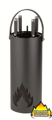 Kaminbesteck Anthrazit-beschichtet 5-teilig