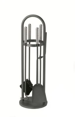 Kaminbesteck Anthrazit-beschichtet Kamingarnitur 1 Kaminbesteck Anthrazit-beschichtet Kamingarnitur