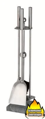 Kaminbesteck Edelstahl Mit Specksteinboden 4-teilig