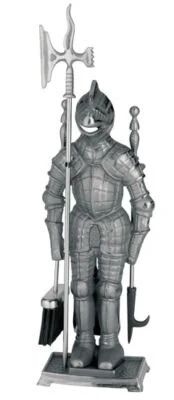 Kaminbesteck Eisen Ritter Geschwärzt