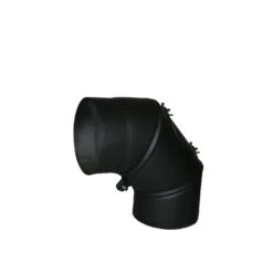 Rauchrohr Ofenrohr DN 200 Mm Winkel Bogen Verstellbar 0 - 90 Grad Mit Tür