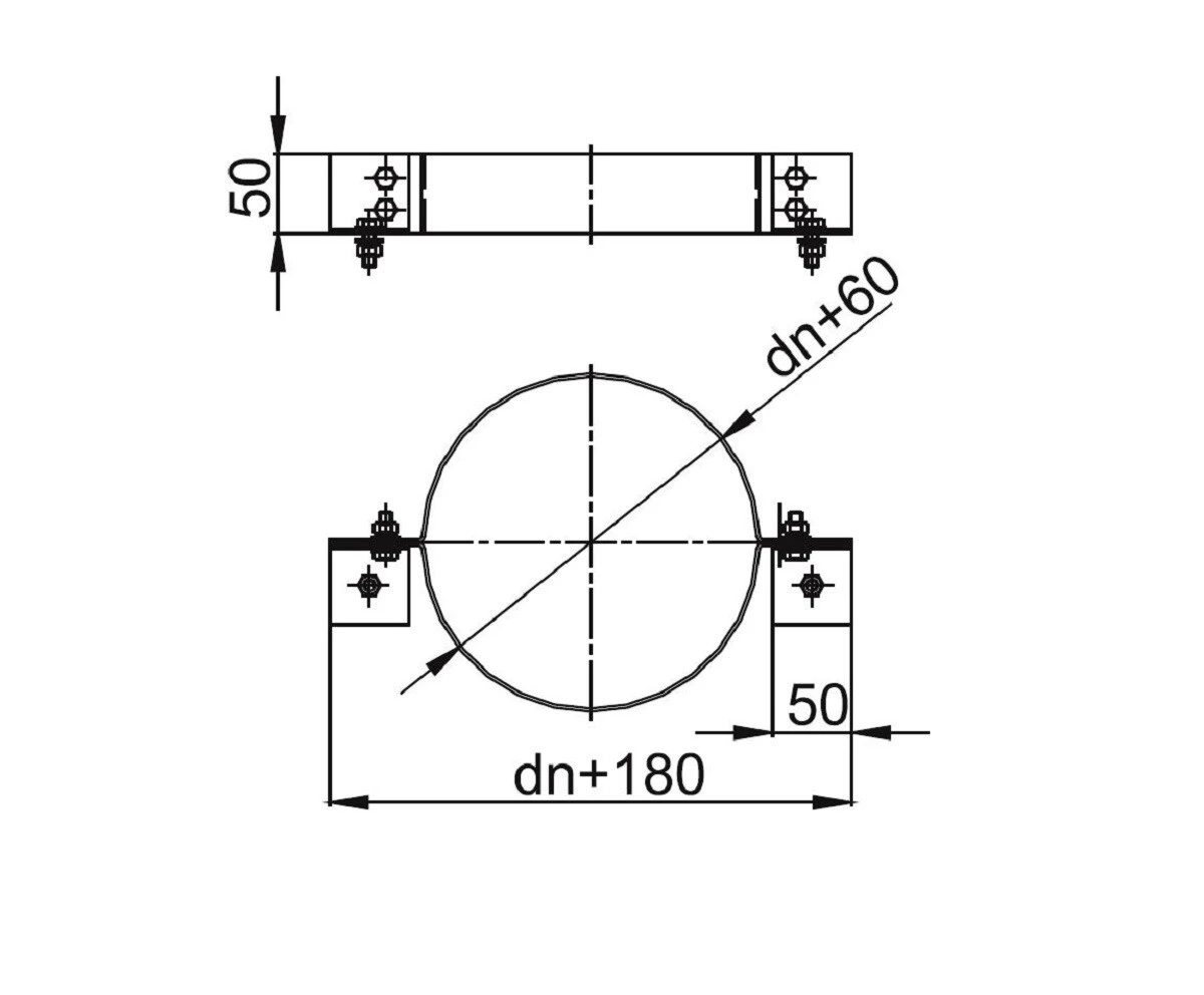 Schornstein Auflageschelle Für Wandkonsole DW 80 - 300 Mm 2 Schornstein Auflageschelle Für Wandkonsole DW 80 - 300 Mm – Bild 2