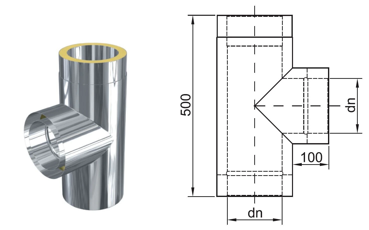 ZEN-Schornstein Feuerrungsanschluß (T-Stück) 2 ZEN-Schornstein Feuerrungsanschluß (T-Stück) – Bild 2